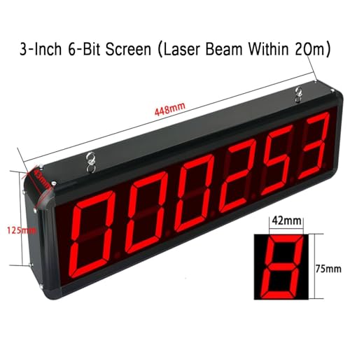 Contatore Digitale a Doppia sonda, Schermo a 6 Display, Conta da 0 a 999999, rilevamento Fino a 20 m, Protezione Memoria allo spegnimento, Ideale per Nastri trasportatori e Line,3 in