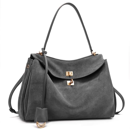 Image of hedexe Genuine Leather Tote Bag for Women: Soft Cowhide Shoulder Handbags for Ladies - Satchel Purse for Travel Work(Large)