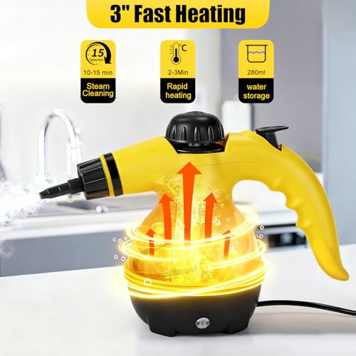 Obest Pulitore A Vapore Portatile Ad Alta Temperatura Con 9 Accessori Per Cucina, Divano, Bagno, Auto - 2