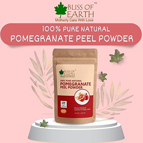 Bliss of Earth™ 100% Pure & Natural Pomegranate Peel Powder | 100GM | Cure Pimple & Acne | Remove Wrinkles | Natural Sore Throat Reliver | Anar Powder |