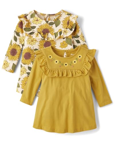 The Children's Place Baby Girls' Long Sleeve Everday Casual Dress Bodysuit
