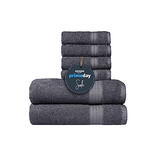 TRIDENT 6 Piece Towels Set for Bathroom - 2 Bath Towels, 4 Hand Towels Cotton Trisafe Highly Absorbent, Soft Towel for Kitchen, Shower, Hotel & Spa - Magnet