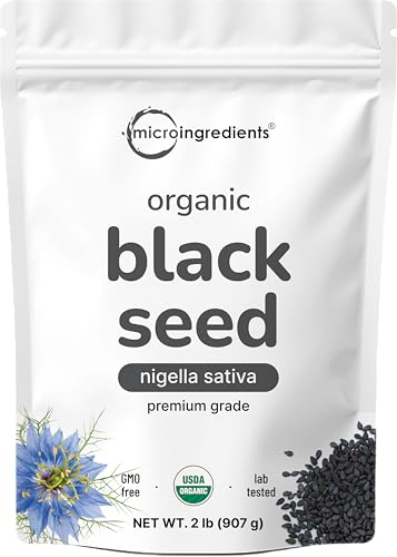 Organic Black Cumin Seed (Nigella Sativa), 2lbs | Premium Grade Whole Black Seed from Egypt | Great for Baking, Seasoning, and Cooking | Additive Free, Non-GMO, Bulk Supply