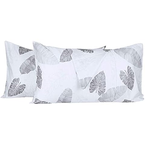 mookaitedecor Leaf Pattern Cotton Pillow Cases Cover