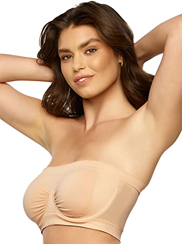 Felina Strapless Bandeau - Unlined Bra With Lightweight Support For Big Busted Women - Comfortable Plus Size Bralettes (Cameo Rose, 3X) #TOP4