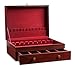 Royalty Art Red Tarnish-Free Silverware Storage Box with Pull-Out Drawer, 15