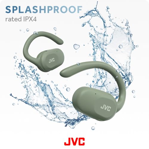 Image of JVC nearphones Open Ear True Wireless Headphones with Pivot Motion Mecanism, 16mm Large Drivers Sound, Single Ear use, BT 5.4, Long Battery Life (up to 26 Hours) - HANP40TG (Green)