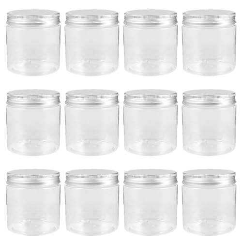 DEARMAMY Barattoli Trasparenti Mini Mason Jar 6.8Oz Con Coperchi Sigillanti in Alluminio Set Da 12 Pezzi Ideali Per Spezie Marmellata Conservazione Casa Cucina