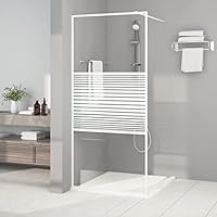 Homgoday Douchescherm voor inloopdouche met helder ESG-glas, douchewand, walk in douche, douchescheidingswand, douchecabine, douchescheidingswand voor inloopdouches, modern, 80 x 195 cm