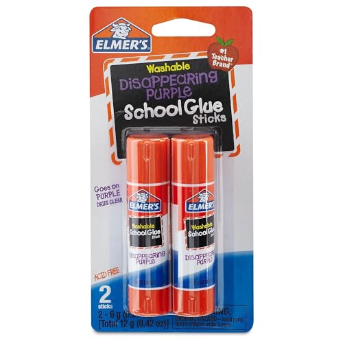 Bâton de colle école violet qui disparaît Elmer's E522 lot de 2 tubes 6g