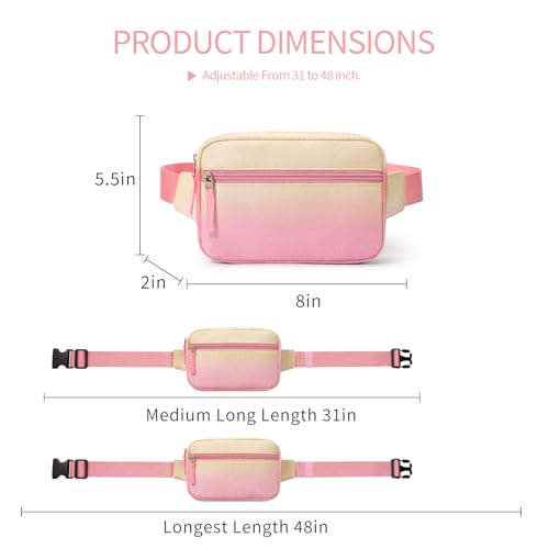 Image of Fanny Pack Birthday Gifts for 7 8 9 10 11 12 13 Year Old Teens Girls Kids, Preppy Cute Trendy Stuff Colorblock Crossbody Bag Adjustable Belt Bags, Dorm Travel Essentials for Girl Fashion