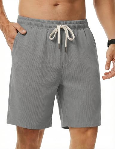 iClosam Pantalons Courts en Pana pour Homme, Look Classique, Pana en Coton Élastique Pantalons Courts Confortables pour Homme, Idéaux pour l'Été et Les...