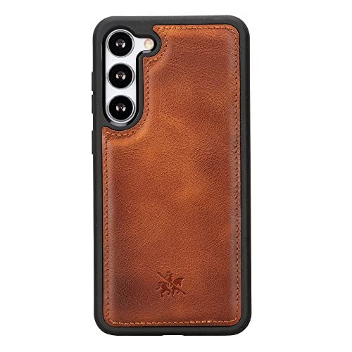 Venito Lucca Leather Case Compatible with Samsung Galaxy S23 Plus (6.6 inches) Case – Extra Secure with Padded Back Cover (Antique Brown)
