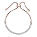 Bling Jewelry Bolo Style Tennis Bracelet pour Femmes Cubique Zircone CZ Bracelet Rose Or Plaqué Laiton Réglable