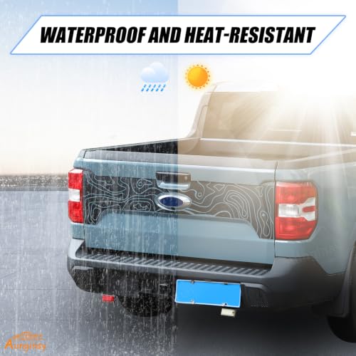 Image of Rear Trunk Tailgate Panel Decal Sticker Wrap for Ford Maverick 2022-2026 | Aunginsy Pickup Truck Rear Tailgate Door Panel Terrain Graphics Precut Vinyl Decal Decorative Sticker Protection Accessories