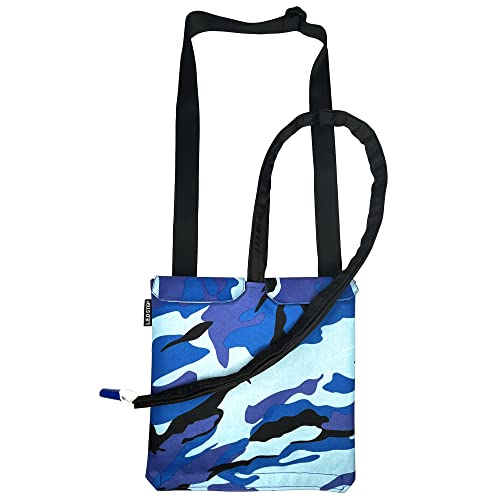 L.E.D STEP Urine Drainage Bag Holder,Catheter Bag Covers Catheter and Urostomy Travel Medical Supplies Bag with Storage Pockets & Adjustable Strap Internal Fixation Buckle (Blue)