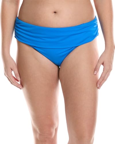 Bas de bikini La Blanca maillot de bain grande taille 16W drapé bleu