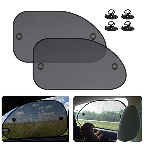 2 Pack Universal Car Window Shade, Cling Sunshade for Car Windows - Sun, Glare and UV Rays Protection for Your Child - Baby Side Window Car Sun Shades, Blocks Over 98% of Harmful UV Rays (Large)