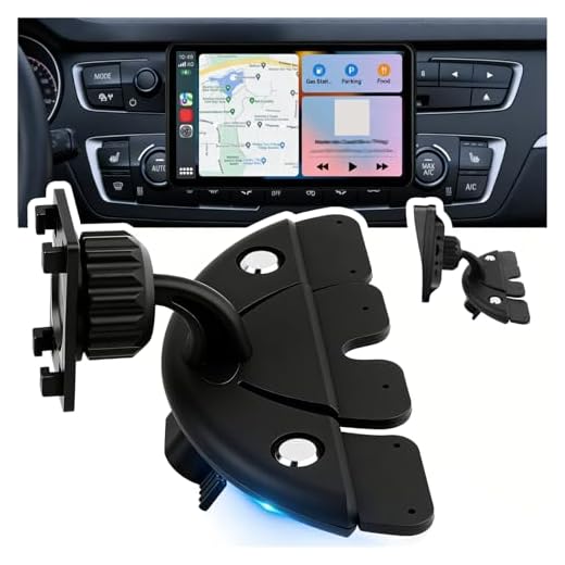 New CD Slot Mount for CarPlay Screen,Essential CD Mount for CarPlay Screen with 360° Swivel & Triangular Support Design,Professional CarPlays CDs Mounts Car Accessories