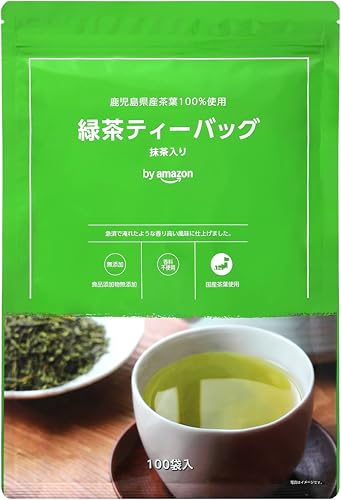by Amazon 緑茶ティーバッグ 1.8g×100袋 大容量の商品画像（Amazon）