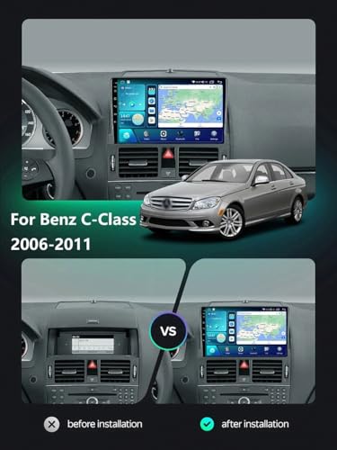 Navegador GPS 2 DIN para Benz Clase C 2006-2011 con CarPlay y Android Auto 2