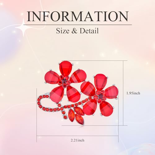Image of Rhinestone Flower Brooch - Crystal Flower Pin for Women - Valentine's Day & Mother's Day Gift