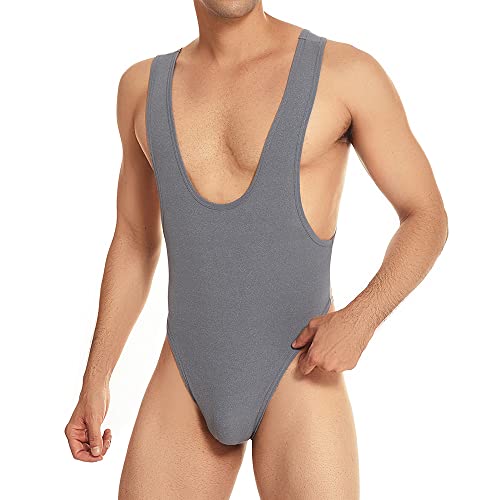 Men Bodysuit Leotard Wrestling Singlet Underwear Slip Active Jockstrap Jumpsuit Bodywear