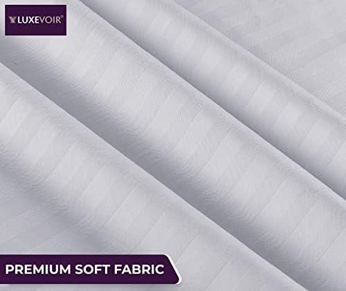 Luxevoir® Super King Size Fitted Sheets - Ultrasoft Satin Stripe Microfiber - 40 CM Extra Deep Skirt - Hypoallergenic - Breathable & Noiseless - 182x200+40 cm