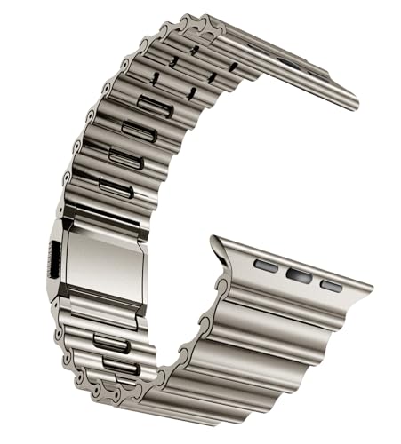 Bracelet Apple Watch titane en acier robuste avec fermoir aimanté haut de gamme