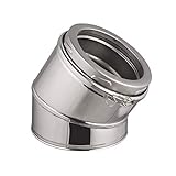 Edelstahl Versatzbogen - TÜV geprüfter Ofenknie Bogen für Schornstein in allen Durchmessern und Winkeln (Ø 150mm, Winkel 30°)