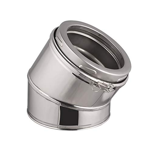 Edelstahl Versatzbogen - TÜV geprüfter Ofenknie Bogen für Schornstein in allen Durchmessern und Winkeln (Ø 150mm, Winkel 30°) Cover