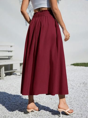 Trend Women's Summer Basic Skirt Casual A-Line Midi Skirt For Summer Fits Beach High Waist For Beach4
