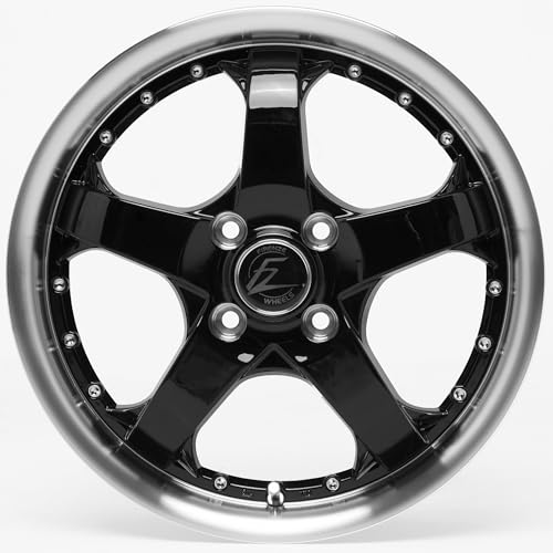 15インチアルミホイール 軽自動車 4本セット FZ431 ブラック/リムポリ PO/RP 15-5.0 リム深度33mm JAWA認証