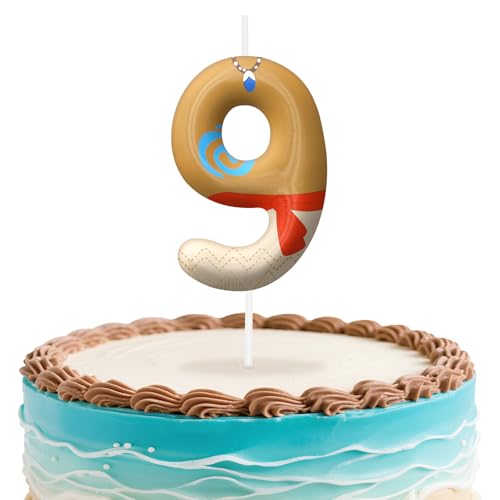 Image of Hawaii Number 9 Birthday Candles, Island Themed Cake Topper for Boys Girls Cake Decorations, Birthday Decorations Party Supplies, Number Candles for Party Decor