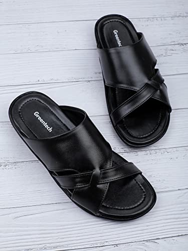 Image of Greentech Men's Synthetic Stylish Casual Formal Slipper Chappal Flip Flop