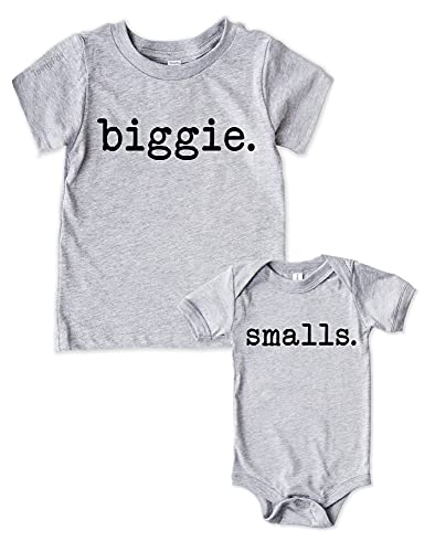 Image of Teeny Fox Biggie Smalls Shirts Big Little Brother Sister Set Gift For Sibling Matching Outfits