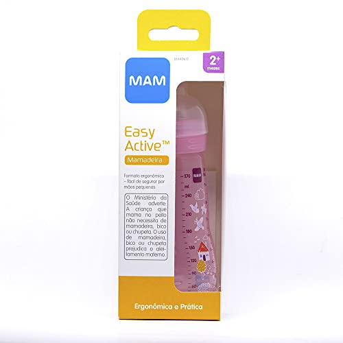Mamadeira 270 ml Easy Active, MAM, Rosa