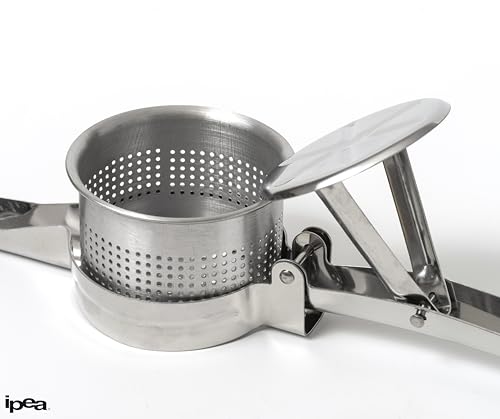 Ipea Schiacciapatate Professionale In Acciaio Inox Per Schiacciare Patate, Verdura E Frutta - Design Moderno - Impugnatura Ergonimica - Utensile Da Cucina Per Purè - Pressa Di Ortaggi E Carote - 11