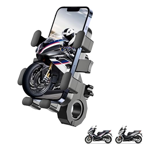 YUCNAXZ Support Téléphone Moto Anti Vibration pour Genata CR 125/CZ 125/Regalia 125/XrN/XrZ, Support Smartphone Moto Étanche Rotation 360°, Fixation Guidon...