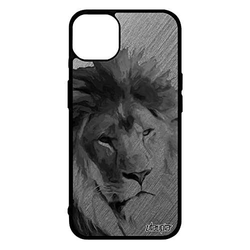 utaupia Coque pour Apple iPhone 14+ Plus Silicone Lion Roi lionne Smartphone Gris Design Nature Caoutchouc Cover Texture Effet Housse Telephone