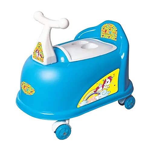Image of Urbane Chic Scooty Shape Potty Training seat with Easy Grip Handles, Wheels, Non toxic Material Comfortable seat for 2+ years Kids -Blue
