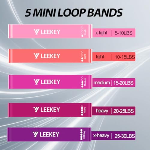 Image of LEEKEY Pull Up Assistance Bands,Muit Levels Resistance Bands for Senior /Adults,Exercise Bands with Door Anchor, Strength Bands for Fitness Training, Physical Therapy,Home Gym Workouts