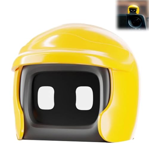Poki Car Robot,Interactive Robot,Cute Helmet Car Toy,Poki Car Dash Robot,Driving Interactive Robot,Packed with 50+ Animations and Sensors,Car Cute Cartoon Gift (Black-Functionless) (Yellow)