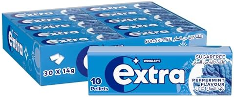 Extra Gum Peppermint, Sugar Free Chewing Gum Pack of 30x10 Pellets, Get Fresh on the Go, and Ready for Every Opportunity