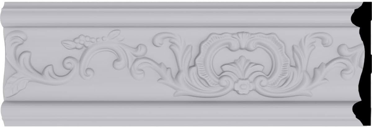 5 1/8"H x 7/8"P x 94 1/2"L Versailles Floral Leaf Panel Moulding (2-Pack)
