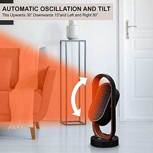 Olsen & Smith Energy Efficient Ceramic Tower Fan Heater 1.8KW Compact Electric Stylish Modern 80° Oscillating with Timer Remote Control for Home, Office and Bedroom, 1800W