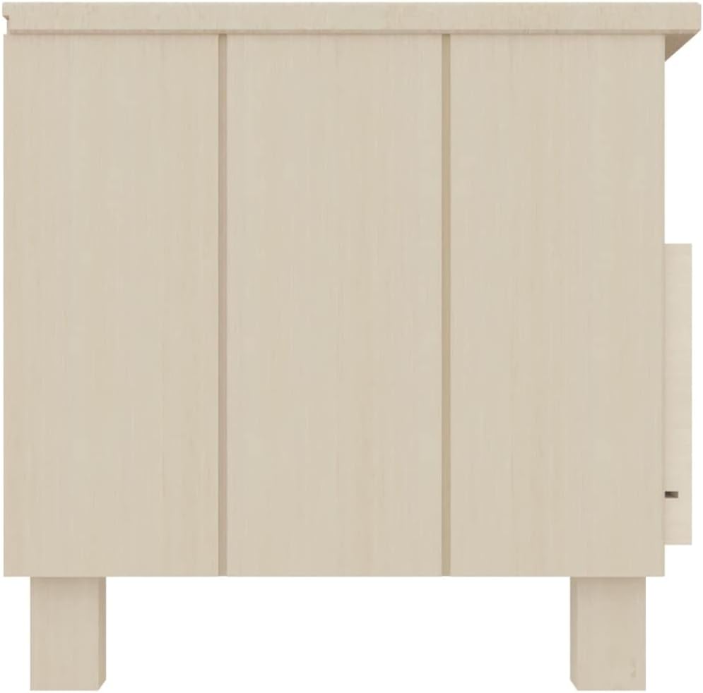 vidaXL HAMAR Honey Brown TV Stand - Solid Pine Wood TV Unit/Console with Drawers & Compartments for Living Room