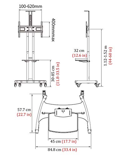 Soporte Universal Rodante Ajustable para TV de Piso miniatura 2