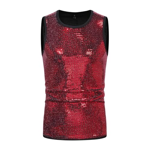 Débardeur paillettes homme col rond fini les vêtements de soirée inconfortables