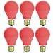Sunlite 60A/R/6PK Incandescent Red A19 60W Light Bulbs, Medium (E26) Base, 6 Pack, 60 Watts